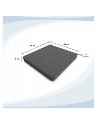 Cuscino per panchina da giardino, cuscino per altalena, cuscino da giardino, 60x60x5 cm, Grigio