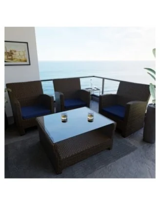 Cuscino per panchina da giardino, cuscino per altalena, cuscino da giardino, 70x70x5 cm, Blu Scuro