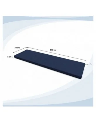 Cuscino per panchina da giardino, cuscino per altalena, cuscino da giardino, 110x50x5 cm, Blu Scuro