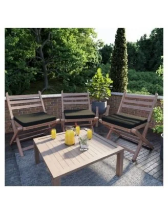 Cuscino per panchina da giardino, cuscino per altalena, cuscino da giardino, 60x60x5 cm, Nero