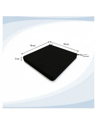 Cuscino per panchina da giardino, cuscino per altalena, cuscino da giardino, 70x70x5 cm, Nero