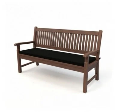 Cuscino per panchina da giardino, cuscino per altalena, cuscino da giardino, 150x50x5 cm, Nero