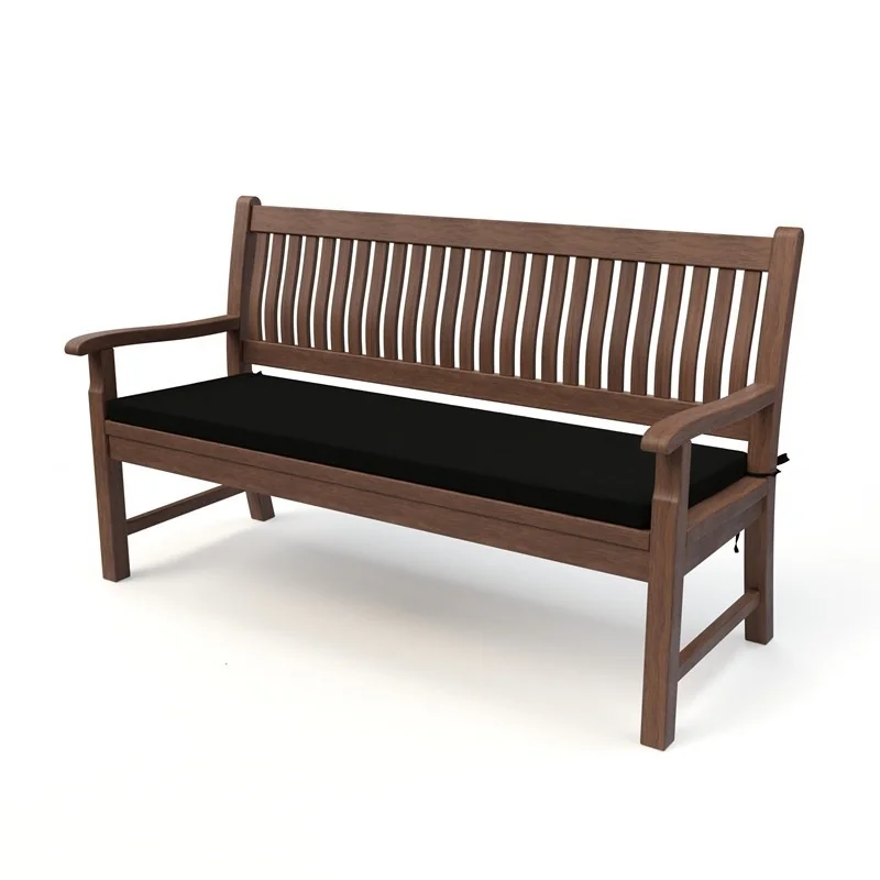 Cuscino per panchina da giardino, cuscino per altalena, cuscino da giardino, 160x40x5 cm, Nero