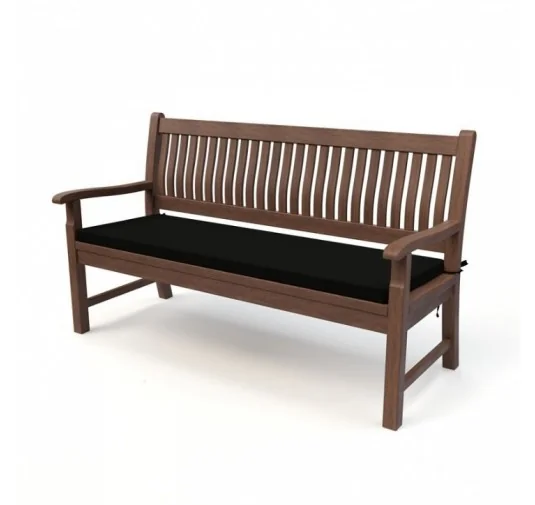 Cuscino per panchina da giardino, cuscino per altalena, cuscino da giardino, 170x40x5 cm, Nero