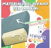 Materasso pieghevole 160×80×15 cm per divano modulare bambini in velluto corduroy, colore Nube de Vainilla