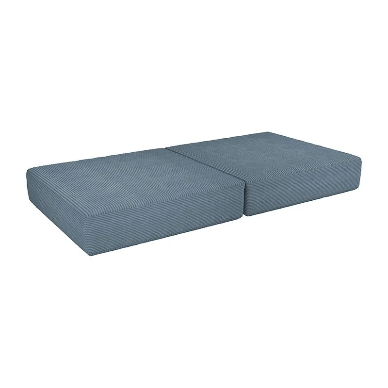 Materasso pieghevole 160×80×15 cm per divano modulare bambini in velluto corduroy, colore Laguna Azul