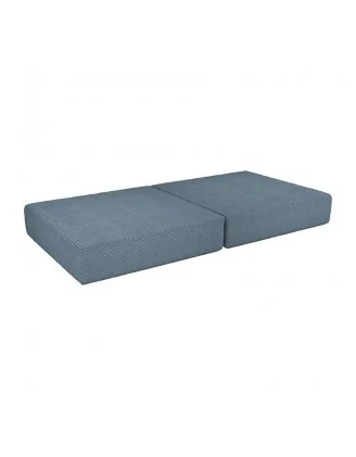 Materasso pieghevole 160×80×15 cm per divano modulare bambini in velluto corduroy, colore Laguna Azul
