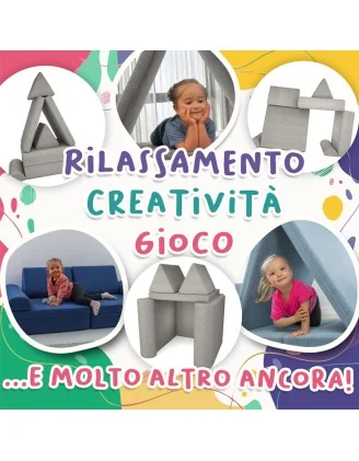 Materasso pieghevole 160×80×8 cm per divano modulare bambini in velluto corduroy, colore Atardecer Arenoso