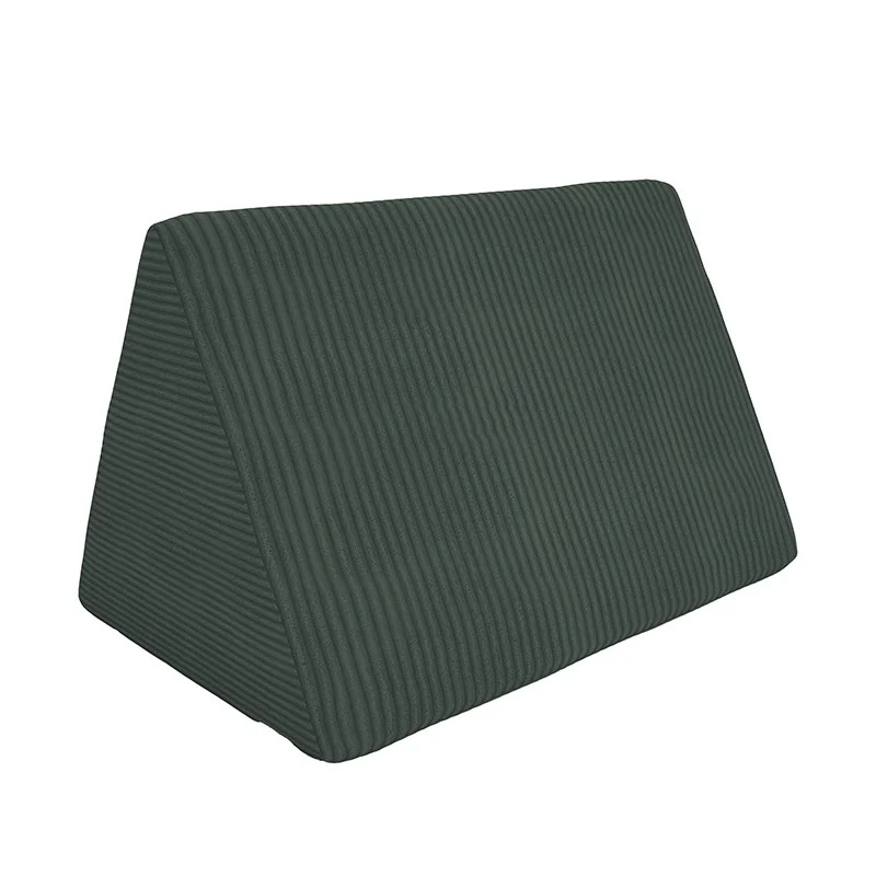 Cuscino triangolare 55×35×35 cm per divano modulare bambini in velluto corduroy, colore Verde Bosque