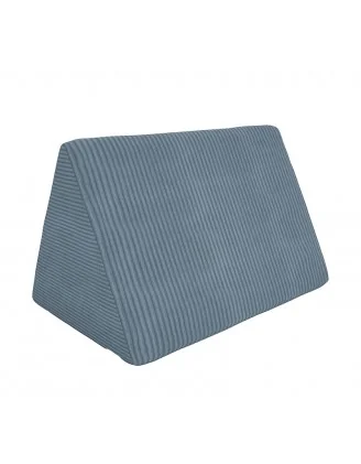 Cuscino triangolare 55×35×35 cm per divano modulare bambini in velluto corduroy, colore Laguna Azul