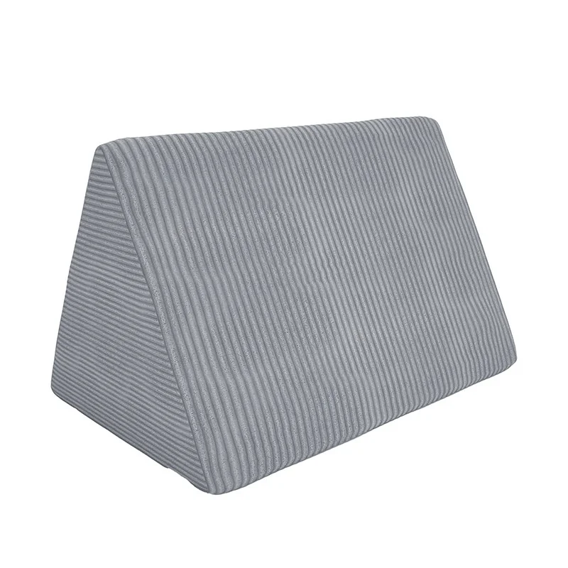 Cuscino triangolare 55×35×35 cm per divano modulare bambini in velluto corduroy, colore Gris Conejito