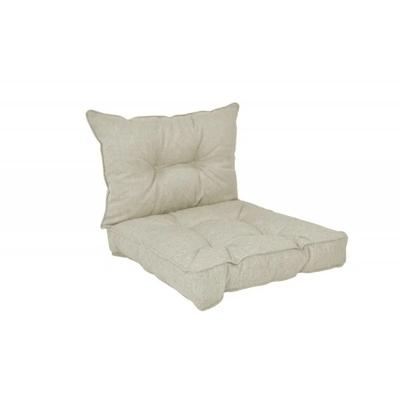 Set di 2 Cuscini per Sedia da Giardino Beige 40x40 + 50x40