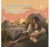 Sacco per giocattoli e peluche | Si trasforma in un pouf per sedersi | Velluto a coste | 85x85x50 cm | Laguna Blu