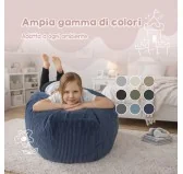 Sacco per giocattoli e peluche | Si trasforma in un pouf per sedersi | Velluto a coste | 85x85x50 cm | Verde Bosco