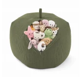 Sacco per giocattoli e peluche | Si trasforma in un pouf per sedersi | Velluto a coste | 85x85x50 cm | Pisello di Primavera