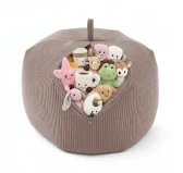 Sacco per giocattoli e peluche | Si trasforma in un pouf per sedersi | Velluto a coste | 85x85x50 cm | Caramello Caldo