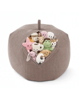 Sacco per giocattoli e peluche | Si trasforma in un pouf per sedersi | Velluto a coste | 85x85x50 cm | Caramello Caldo