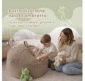 Sacco per giocattoli e peluche | Si trasforma in un pouf per sedersi | Velluto a coste | 85x85x50 cm | Crepuscolo Sabbioso