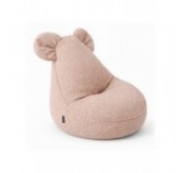 Pouf Bambini con Orecchie di Topo | Bouclé | 68x68x50 cm | Rosa Caramella
