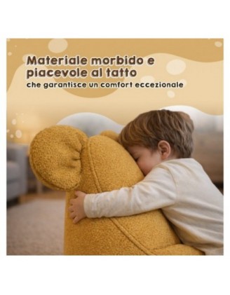 Pouf Bambini con Orecchie di Topo | Bouclé | 68x68x50 cm | Rosa Caramella