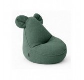 Pouf Bambini con Orecchie di Topo | Bouclé | 68x68x50 cm | Verde Ranocchio