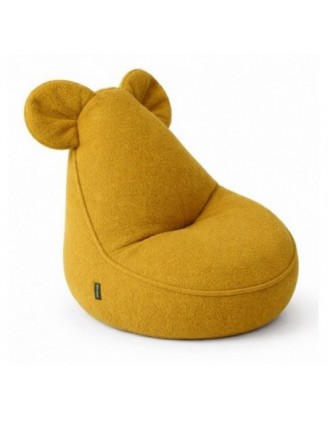 Pouf Bambini con Orecchie di Topo | Bouclé | 68x68x50 cm | Orsetto Soleggiato