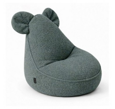 Pouf Bambini con Orecchie di Topo | Bouclé | 68x68x50 cm | Azzurro Bebè