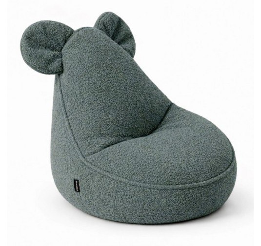 Pouf Bambini con Orecchie di Topo | Bouclé | 68x68x50 cm | Azzurro Bebè
