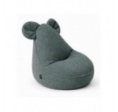 Pouf Bambini con Orecchie di Topo | Bouclé | 68x68x50 cm | Azzurro Bebè