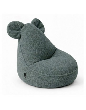 Pouf Bambini con Orecchie di Topo | Bouclé | 68x68x50 cm | Azzurro Bebè