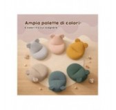 Pouf Bambini con Orecchie di Topo | Bouclé | 68x68x50 cm | Azzurro Bebè
