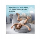 Pouf Bambini con Orecchie di Topo | Bouclé | 68x68x50 cm | Beige Accogliente