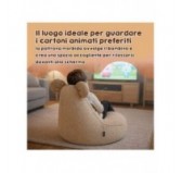Pouf Bambini con Orecchie di Topo | Bouclé | 68x68x50 cm | Beige Accogliente