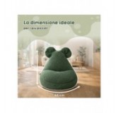 Pouf Bambini con Orecchie di Topo | Bouclé | 68x68x50 cm | Grigio Soffice