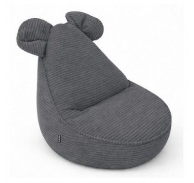 Pouf Bambini con Orecchie di Topo | Velluto a coste | 68x68x50 cm | Ciottolo Notturno