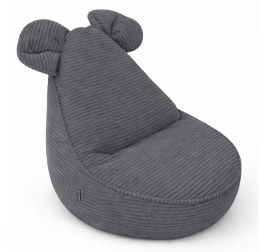 Pouf Bambini con Orecchie di Topo | Velluto a coste | 68x68x50 cm | Ciottolo Notturno