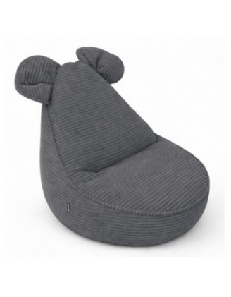 Pouf Bambini con Orecchie di Topo | Velluto a coste | 68x68x50 cm | Ciottolo Notturno