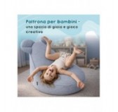 Pouf Bambini con Orecchie di Topo | Velluto a coste | 68x68x50 cm | Ciottolo Notturno