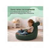 Pouf Bambini con Orecchie di Topo | Velluto a coste | 68x68x50 cm | Ciottolo Notturno