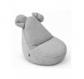 Pouf Bambini con Orecchie di Topo | Velluto a coste | 68x68x50 cm | Grigio Coniglio