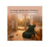 Pouf Bambini con Orecchie di Topo | Velluto a coste | 68x68x50 cm | Grigio Coniglio
