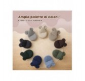 Pouf Bambini con Orecchie di Topo | Velluto a coste | 68x68x50 cm | Grigio Coniglio