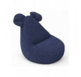 Pouf Bambini con Orecchie di Topo | Velluto a coste | 68x68x50 cm | Cielo Notturno