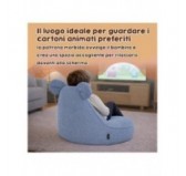 Pouf Bambini con Orecchie di Topo | Velluto a coste | 68x68x50 cm | Cielo Notturno