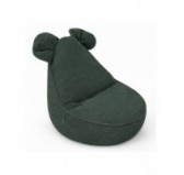 Pouf Bambini con Orecchie di Topo | Velluto a coste | 68x68x50 cm | Verde Bosco