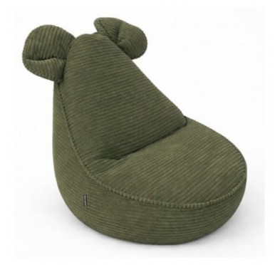 Pouf Bambini con Orecchie di Topo | Velluto a coste | 68x68x50 cm | Pisello di Primavera