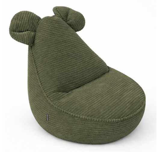 Pouf Bambini con Orecchie di Topo | Velluto a coste | 68x68x50 cm | Pisello di Primavera