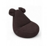 Pouf Bambini con Orecchie di Topo | Velluto a coste | 68x68x50 cm | Marrone Cioccolato