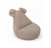 Pouf Bambini con Orecchie di Topo | Velluto a coste | 68x68x50 cm | Caramello Caldo