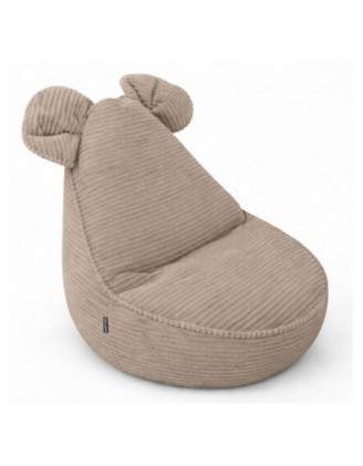 Pouf Bambini con Orecchie di Topo | Velluto a coste | 68x68x50 cm | Caramello Caldo